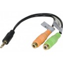Adptatateur jack 3,5mm 3PTS vers micro & casque stereo PC99