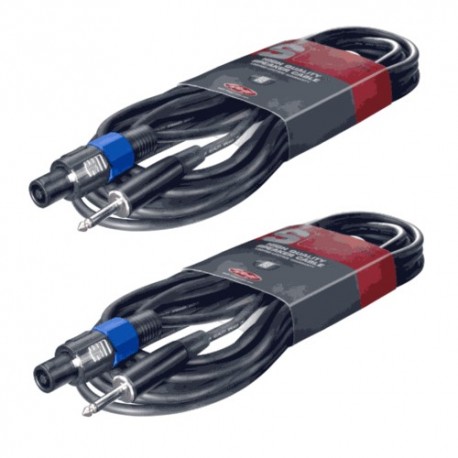 Câble Speakon Vers Jack 6.35mm 2m - Connexion Ampli Haut-Parleur, 14 AWG, Qualité HiFi