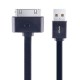Câble plat USB 2 mètres certifié MFI pour iPhone 3G/3GS/4/iPod/iPad