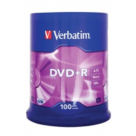 Spindle de 100 DVD+R 4.7 Go vierges Verbatim