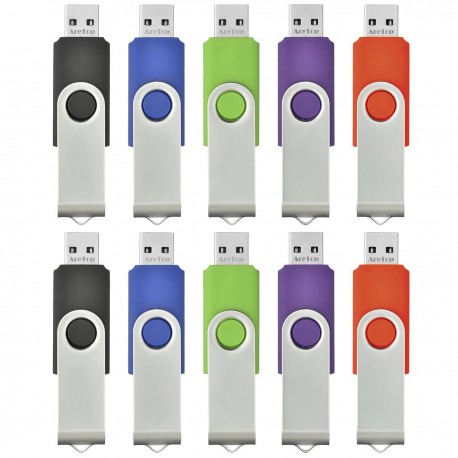 Lot de 10 clés USB 2.0 4 Go couleurs mixtes