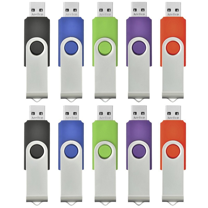 Lot de 10 clés USB 2.0 4 Go couleurs mixtes - CPC informatique