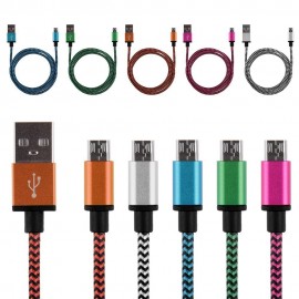 Câble USB / USB type-C USB-C 2m nylon couleur