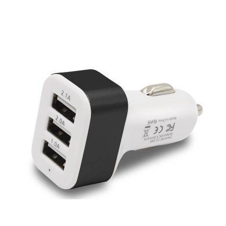 Chargeur USB triple 5.100 mAh sur allume-cigare