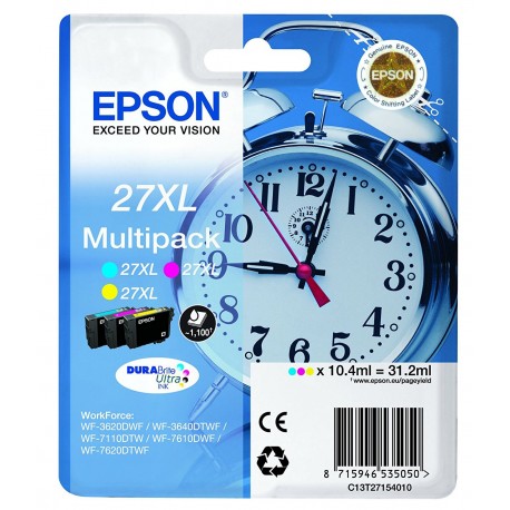 Epson 27 XL multipack Cyan, Magenta, Jaune T2715 Réveil