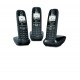 Téléphone fixe Gigaset Trio AS470 DECT/GAP Noir