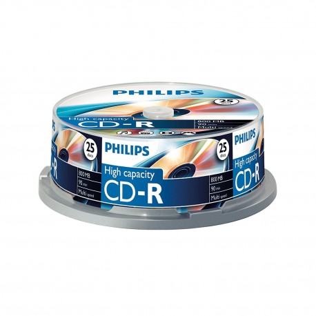 Spindle de 25 CD-R 800Mo vierges Philips