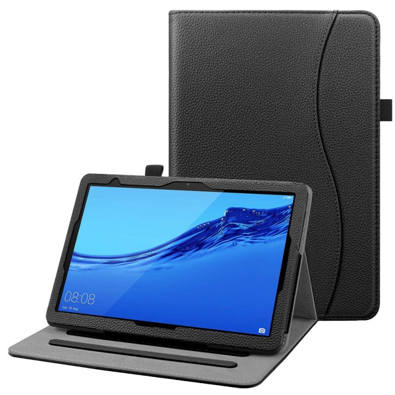 Housse étui De Protection Pour Huawei Mediapad T5 10.1 - Cuir PU Et TPU, Motif Marbre, Avec Support Intégré