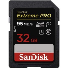 Carte mémoire SDHC Sandisk Extreme Pro 32 Go Classe 10, U3, V30, 4K UHD