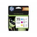 HP Pack 711 Couleur (Cyan, Magenta, Jaune)