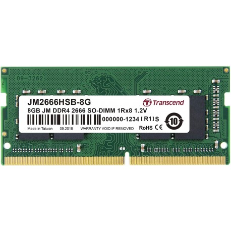 Mémoire So-Dimm DDR4 1.2V 2666 Mhz 8 Go Transcend
