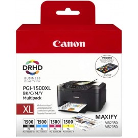 Canon PGI-1500 XL Multipack C/M/Y/BK Noir + 3 Couleurs