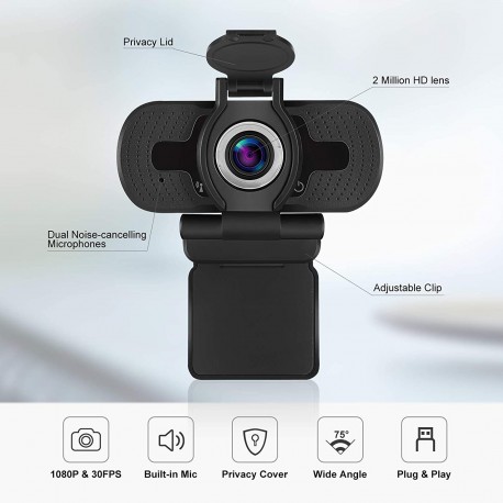 Webcam 1080p avec micro intégré