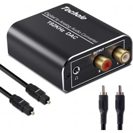 Convertisseur audio numérique SPDIF + Toslink vers analogique RCA + Jack