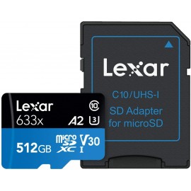 Carte mémoire Lexar MicroSDXC 512Go CL10 U3 A2 V30