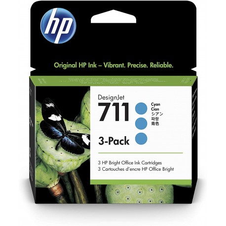 HP 711 Couleur 3-Pack (lot de 3 cartouches de la même couleur)