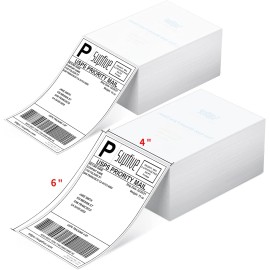 Etiquettes adhésives 10,2x15,2cm pour imprimante thermique (lot de 2x500)