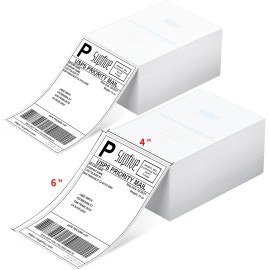 Etiquettes adhésives 10,2x15,2cm pour imprimante thermique (rouleau de 500)