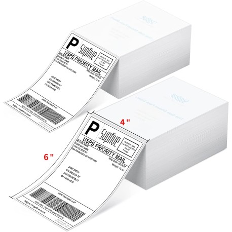 Etiquettes adhésives 10,2x15,2cm pour imprimante thermique (rouleau de 500)