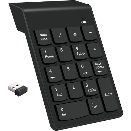 Pavé Numérique Sans Fil Avec Souris - Combo 2,4 GHz Plug & Play - Pour Ordinateur Portable, Comptabilité, Excel