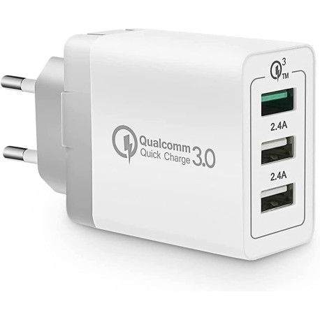 Chargeur secteur multi-USB 3 ports PD 36W QC 3.0 - CPC informatique