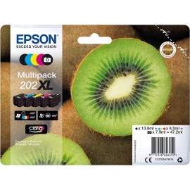 Epson multipack 202 XL T02 Noir, Cyan, Magenta, Jaune, Noir photo T02G7 Kiwi