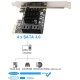 CARTE CONTROLEUR PCI EXPRESS 2 SATA INTERNES + 2 SATA EXTERNES SATA3