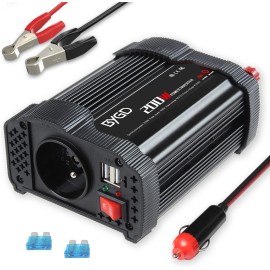 Convertisseur d'alimentation 12V vers 220V 200W + 2 x USB