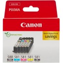 Canon 580 581 Multipack Cyan + Magenta + Jaune + Noir + Noir PGBK CLI-581C CLI-581M CLI-581Y CLI-581BK + PGI-580PGBK