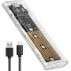 Boitier transparent USB-C 3.1 pour disque dur SSD M.2 NVMe PCIe M-Key 2230/2242/2260/2280