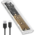 Boitier transparent USB-C 3.1 pour disque dur SSD M.2 NVMe PCIe M-Key 2230/2242/2260/2280