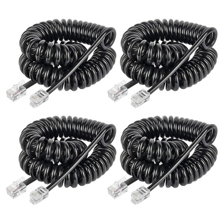 Cordon Téléphonique RJ9 spiralé 1,50m anti-enroulement