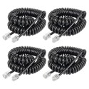 Lot de 4 cordons téléphoniques RJ9 spiralés 2,50m