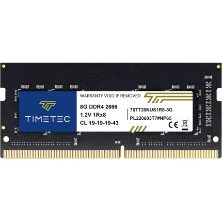 Mémoire So-Dimm DDR4 1.2V 2666 Mhz 8 Go Timetec