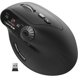 Souris ergonomique sans fil rechargeable 4000 DPI boutons programmables sur écran LCD